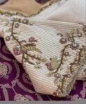 pure silk hand embroidery blouse/cream saree maggam blouse/raw silk zardosi blouse/hand embroidered blouse/cream ready made blouse zardosi
