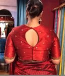 pure silk hand embroidery blouse/saree maggam blouse/red zardosi blouse/red hand embroidered moderblouse/red ready made blouse zardosi usa
