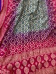 Handloom Banarasi Bandhej Dupatta: Purple Anarkali Indian Silk