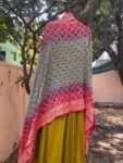 Hand embroidered Anarkali with pure banarasi handloom dupatta/yellow anarkali suit set/anarkali dupatta/Indian dresses/pink banarasi dupatt