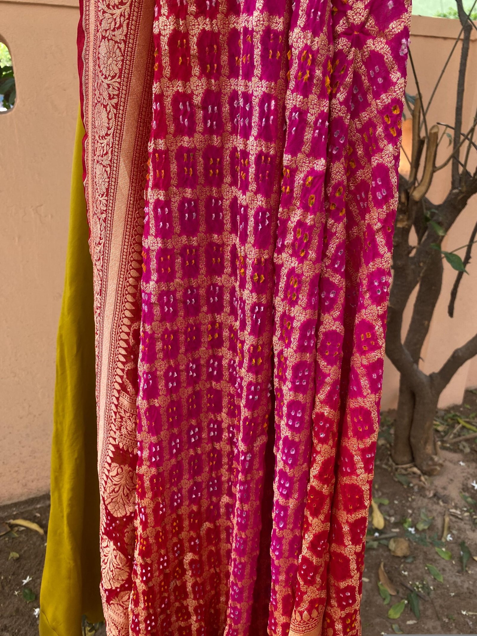 Hand embroidered Anarkali with pure banarasi handloom dupatta/yellow anarkali suit set/anarkali dupatta/Indian dresses/pink banarasi dupatt