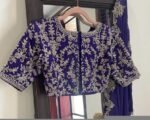 pure silk hand embroidery blouse/purple heavy maggam blouse/purple zardosi blouse/wedding hand embroidered blouse/bridal ready made blouse