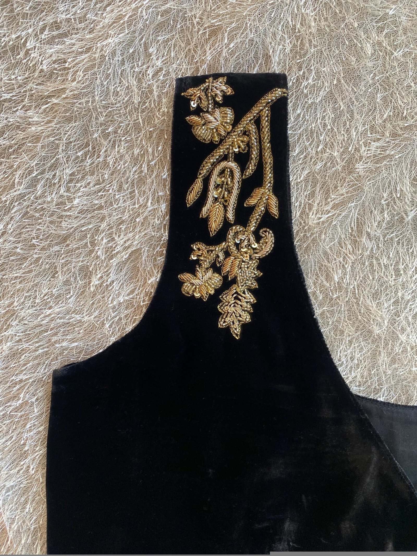 pure silk hand embroidery blouse/velvet saree maggam blouse/black zardosi blouse/hand embroidered moderblouse/black velvet sleeveless blouse