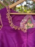pure silk hand embroidery blouse/modern saree maggam blouse/purple zardosi blouse/wedding hand embroidered blouse/bridal ready made blouse