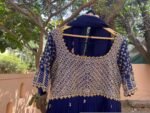 Blue Hand-Embroidered Anarkali Suit with Dupatta