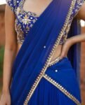 Women’s lehenga Set/blue crop top lehenga set/Indian dual tone crop top skirt USA/wedding half saree/royal blue lehenga skirt with dupatta