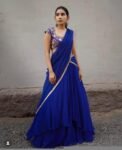 Women’s lehenga Set/blue crop top lehenga set/Indian dual tone crop top skirt USA/wedding half saree/royal blue lehenga skirt with dupatta