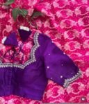 pure silk hand embroidery blouse/ saree maggam blouse/purple zardosi blouse usa/hand embroidered moderblouse/ ready made blouse zardosi usa