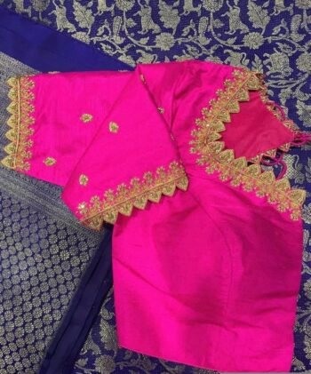 pure silk red hand embroidery blouse/saree maggam blouse/raw silk zardosi blouse/pink hand embroidered blouse/ready made blouse zardosi