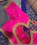 pure silk red hand embroidery blouse/saree maggam blouse/raw silk zardosi blouse/pink hand embroidered blouse/ready made blouse zardosi