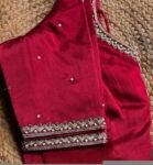 pure silk hand embroidery blouse/saree maggam blouse/red zardosi blouse/red hand embroidered moderblouse/red ready made blouse zardosi usa