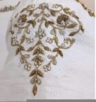 pure silk hand embroidery blouse/cream saree maggam blouse/raw silk zardosi blouse/hand embroidered blouse/cream ready made blouse zardosi