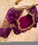 pure silk hand embroidery blouse/purple maggam blouse/purple zardosi blouse/hand embroidered blouse/magenta pink ready made blouse zardosi