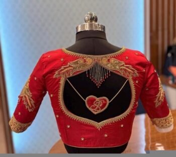 pure silk hand embroidery blouse/saree maggam blouse/red zardosi blouse/dark red hand embroidered blouse/red ready made blouse zardosi
