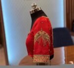 pure silk hand embroidery blouse/saree maggam blouse/red zardosi blouse/dark red hand embroidered blouse/red ready made blouse zardosi usa