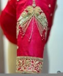 pure silk hand embroidery blouse/saree maggam blouse/red zardosi blouse/dark red hand embroidered blouse/red ready made blouse zardosi usa