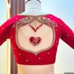 pure silk hand embroidery blouse/saree maggam blouse/red zardosi blouse/dark red hand embroidered blouse/red ready made blouse zardosi usa