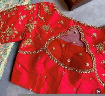 pure silk hand embroidery blouse/saree maggam blouse/red zardosi blouse/dark red hand embroidered blouse/red ready made blouse zardosi