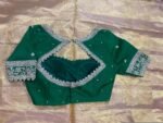 pure silk hand embroidery blouse/saree maggam blouse/green zardosi blouse/hand embroidered moderblouse/green ready made blouse zardosi usa