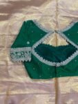 pure silk hand embroidery blouse/saree maggam blouse/green zardosi blouse/hand embroidered moderblouse/green ready made blouse zardosi usa