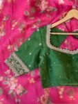 pure silk hand embroidery blouse/saree maggam blouse/green zardosi blouse/hand embroidered moderblouse/green ready made blouse zardosi usa