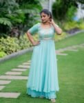 Anarkali suit usa /blue anarkali kurta set/orange sharara embroidered anarkali/Wedding outfit/blue handwork anarkali/blue kurta sharara set