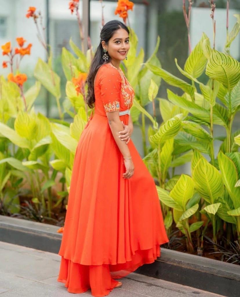 Anarkali suit usa/anarkali sharara kurta/orange sharara embroidered anarkali/Wedding outfit/blue sharara anarkali/orange kurta sharara set