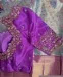 pure silk hand embroidery blouse/light pink maggam blouse/pink hand embroidered blouse/blushpink ready made blouse zardosi/light pink blouse