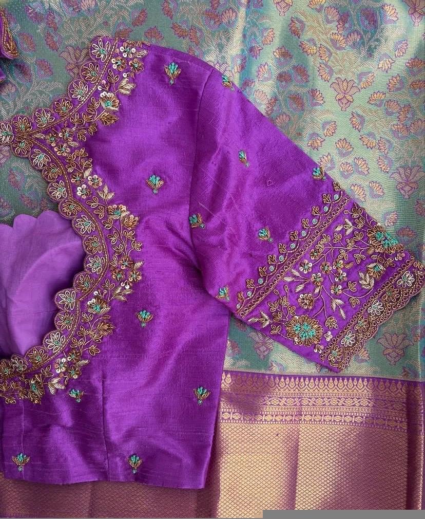pure silk hand embroidery blouse/light pink maggam blouse/pink hand embroidered blouse/blushpink ready made blouse zardosi/light pink blouse