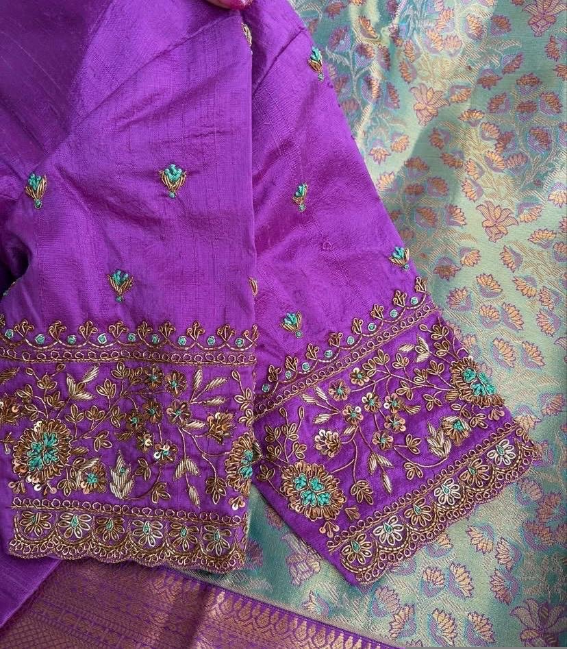 pure silk hand embroidery blouse/light pink maggam blouse/pink hand embroidered blouse/blushpink ready made blouse zardosi/light pink blouse