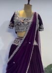Women’s lehenga Set/purplehalf saree lehenga/Indian crop top skirt USA/hand embroidered lehenga choli USA /purple lehenga skirt with dupatta