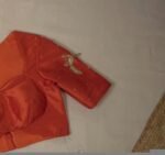 Orange silk hand embroidery blouse/orange saree maggam blouse/orange saree blouse/simplehand embroidered blouse/orange ready made blouse zar