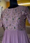 Hand embroidered Anarkali/muave anarkali dress/lavender anarkali suit set/lavender long gown USA/Indian dresses/pure silk anarkali dupatta