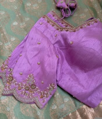 pure silk hand embroidery blouse/light pink maggam blouse/pink hand embroidered blouse/blushpink ready made blouse zardosi/light pink blouse