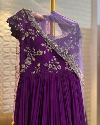 Purple Anarkali suit usa/hand embroidery anarkali kurta/purple anarkali dress with dupatta/designer anarkali kurta with dupatta/Indian dress