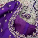 pure silk hand embroidery blouse/ saree maggam blouse/purple zardosi blouse usa/hand embroidered moderblouse/ ready made blouse zardosi usa