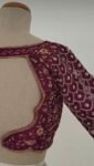 Pure Silk Hand Embroidered Blouse: Magenta Pink Zardosi Maggam