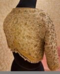 pure silk hand embroidery wedding blouse/saree maggam blouse/beige zardosi blouse/golden bridal blouse /ready made hand embroidered blouse