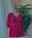 Anarkali suit usa/pink anarkali kurta elbow sleeve/pink heavy anarkali/coral pink anarkali/heavy hand embroidered anarkali with dupatta usa