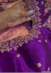 pure silk hand embroidery blouse/saree maggam blouse/purple zardosi blouse usa/hand embroidered moderblouse/ready made blouse zardosi usa