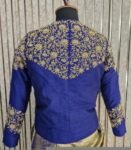 blue hand embroidery long blouse/saree maggam blouse/pure silk zardosi blouse/blue hand embroidered blouse/heavy maggam full sleeve blouse