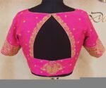 Pink pure silk hand embroidery blouse/readymade maggam blouse/pink saree blouse/ hand embroidered blouse /ready made handmade blouse zardosi