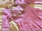 Anarkali suit usa/pink anarkali kurta elbow sleeve/pink heavy anarkali/light pink anarkali/heavy hand embroidered anarkali with dupatta us