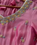 Anarkali suit usa/pink anarkali kurta elbow sleeve/pink heavy anarkali/light pink anarkali/heavy hand embroidered anarkali with dupatta us