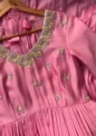 Anarkali suit usa/pink anarkali kurta elbow sleeve/pink heavy anarkali/light pink anarkali/heavy hand embroidered anarkali with dupatta us
