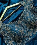 Anarkali suit usa/blue anarkali kurta/blue short sleeve anarkali/blue hand embroidered anarkali/blue heavy hand embroidered anarkali with du