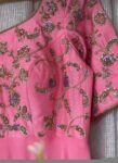 Anarkali suit usa/pink anarkali kurta elbow sleeve/pink heavy anarkali/light pink anarkali/heavy hand embroidered anarkali with dupatta us