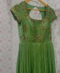 Hand embroidered Anarkali with dupatta/anarkali suit set/green anarkali with dupatta/pista green kurta with dupatta/green anarkali dress usa