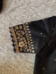 pure silk hand embroidery blouse /  black maggam blouse / raw silk zardosi blouse / hand embroidered blouse / ready made blouse zardosi/