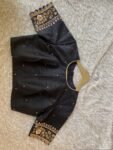 pure silk hand embroidery blouse /  black maggam blouse / raw silk zardosi blouse / hand embroidered blouse / ready made blouse zardosi/